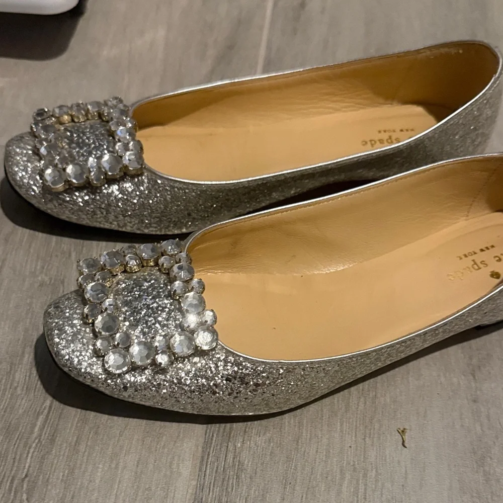 Kate Spade Silver Embellished Flats - Picture 3 of 7